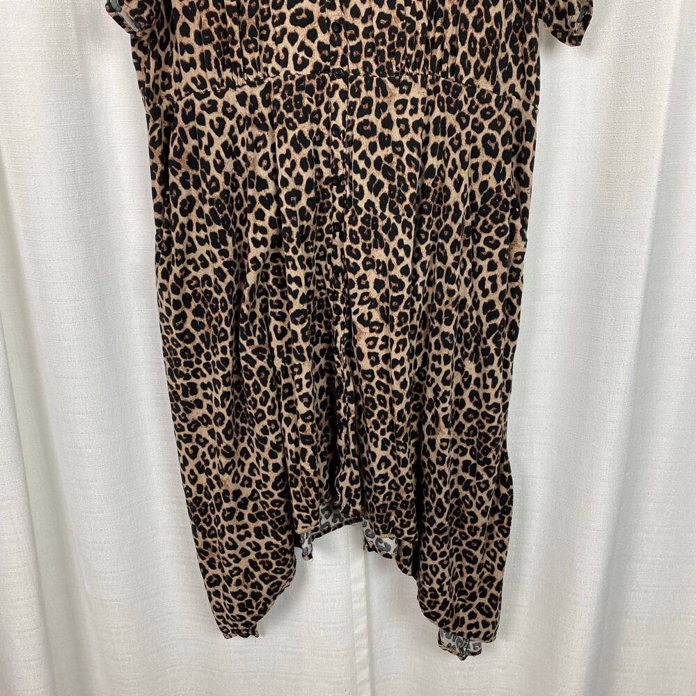 Torrid Brown Leopard Print Button Front Shirt Dre… - image 8